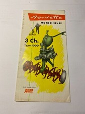 Notice publicitaire Motobineuse AGRIA Agriette 3Ch. Type 1000 - Non daté
