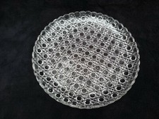 BACCARAT Ancien Plat Rond Modèle Diamants Pierreries Cristal Taillé XIX 1900