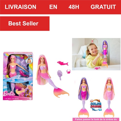 Barbie poupée sirène malibu - sirène,