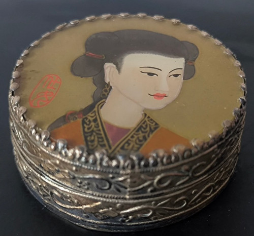 Ancienne boite poudrier - poudrier, miroir