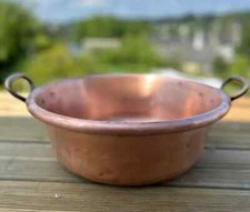 Large Antique Solid Copper 'Confiture' Pan