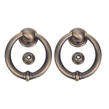  Lot de 2 heurtoirs de porte d'entrée - Anneau de heurtoir rond en alliage