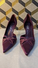 Dior, chaussure à talon aiguille, escarpin, T37FR, satin violet et crocodile