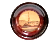 Petit tableau rond marqueté