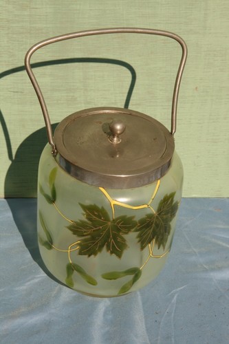 Ancien pot couvert biscuits - couvert,