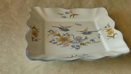Plat carré faience poterie - faience,