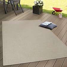 Intérieur & Extérieur Tissage À Plat Tapis Terrasses Tapis Look Naturel En Beige