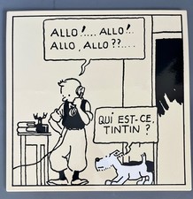 HERGE - PLAQUE EMAILLLEE - TINTIN ALLO ALLO - 35 cm - L'EMAILLERIE BELGE - 1993