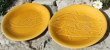 Paire d assiette  Proceram décor de poisson  ( les rougets  les maquereaux )