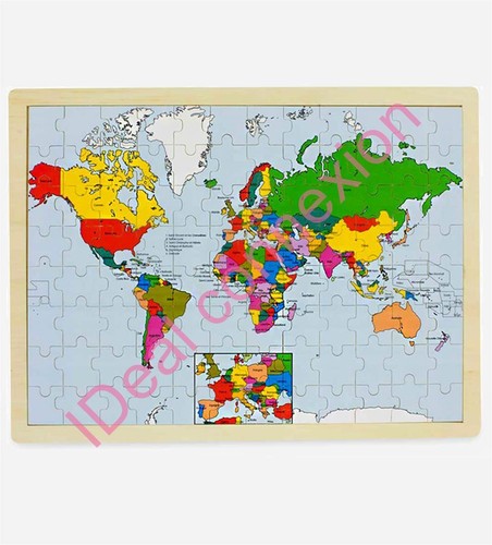 Puzzle monde bois - bois, (6-9ans)