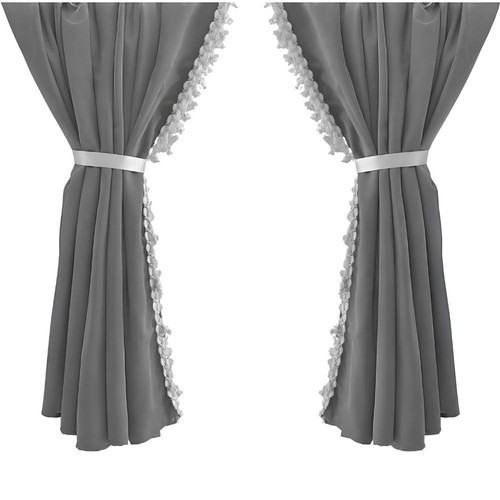 Rideaux camion gris blanc - rideaux,