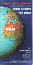 RAM Royal Air Maroc timetable
