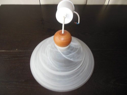 Plafonnier verre bois - verre,