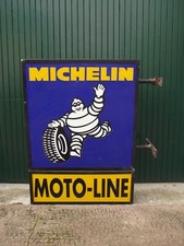 enseigne lumineuse bibendum MICHELIN vers 1970 double face non plaque émaillé