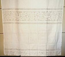 Noble Rideau En Lin Avec Broderie Allongé Sicile à Main