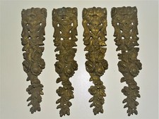*4 FRISES  BRONZE  XIXe STYLE  LOUIS XV ROCAILLE JUS GRENIER déco MEUBLE ancien