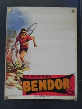 AFFICHE ORIGINALE ANCIENNE G. POTIER BENDOR RICARD CYCLISME VELO vers 1950