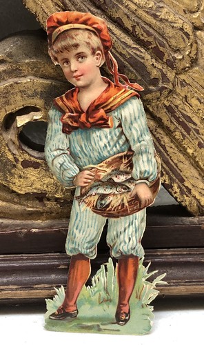 Young boy victorian die cut - young,