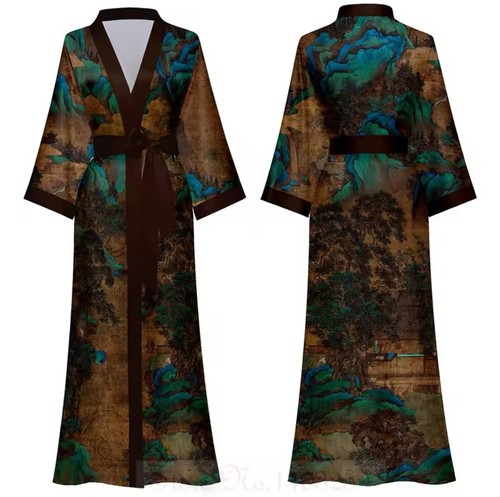 Elegant satin night kimono - elegant,