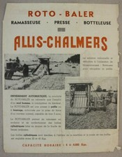 prospectus brochure Allis-chalmers presse strohpresse tracteur tractor traktor
