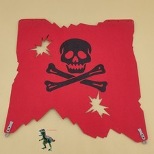 Playmobil grande voile de bateau pirate rouge avec crâne-bateau goélette