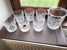 6 verres a whishy en cristal et seau a glacons cristal d'arques