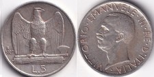 5 Lires 1927 R Italie Italia
