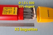 5 baguettes brasage haute teneur Argent 55 % sans Cadmium Castolin XUPER  1800