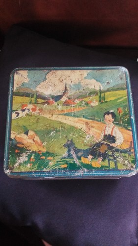 Boite métal biscuit ancienne - métal,