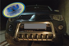 Pare Buffle Pour Mitsubishi L200 2007-2009 Homologue Inox Ø70mm Avec Grill