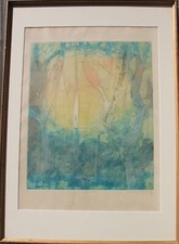 Shoichi HASEGAWA - Gravure etching signée numérotée lune au bois 1972 //