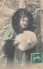 CP BONNE ANNEE FEMME ELEGANTE