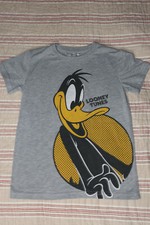 tee shirt haut gris  manche courte DAFFY DUCK  LOONEY TUNES 7/8 ans 128 cm
