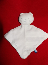 Doudou Plat Sucre d'Orge Chat Blanc Gris Clair