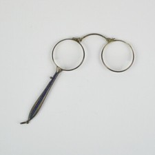 Lorgnon - Lorgnette - Stielbrille - Vieux Lunettes - 900 Argent - Verres