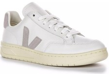 Veja V 12 Cuir Baskets Décontractées À Lacets Pour Femmes En Gris Clair EU 36 42