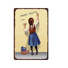 Plaque métal  pub ancienne chocolat 30 X 20 CM