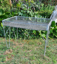 ANCIEN CASIER TABLE BAC SUR PIEDS EN FER INDUSTRIELLE VINTAGE