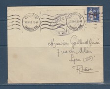 Fre  enveloppe FM num 9  oblitéré base aérienne de 17 Rochefort   1947