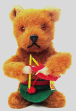 AUTOMATE MÉCANIQUE CARL - RARE OURS TRICOTEUR ASSIS - MADE IN WEST GERMANY