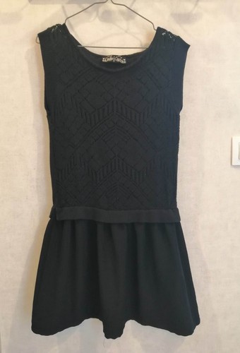 Robe pull noire bas - , soyeux