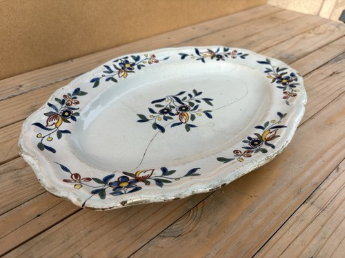 Plat ovale ancien faïence - ovale,