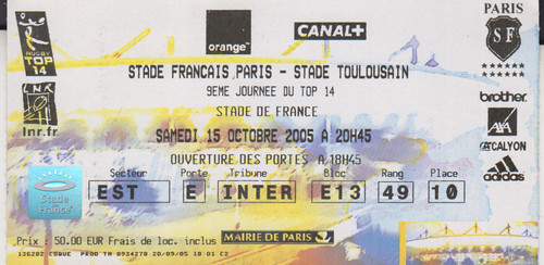 Billet match rugby stade - billet,