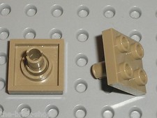 2 x Lego DkTan Plate with pin