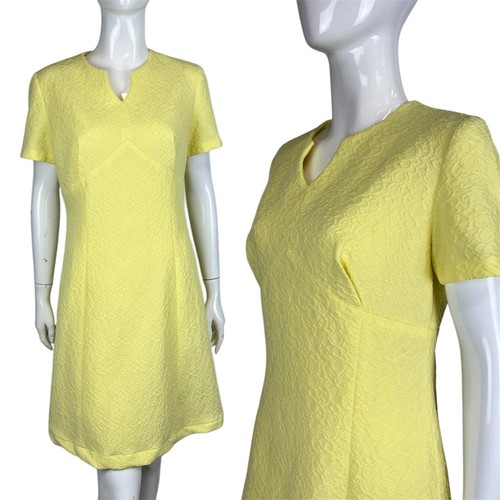 Vintage jaune robe droite - vintage,