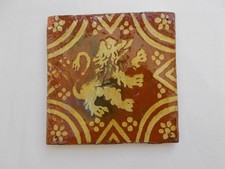 CARREAU ANCIEN XVIII XVII AZULEJOS ANTIQUE TILE TEGEL LION FLANDRE FLAMAND