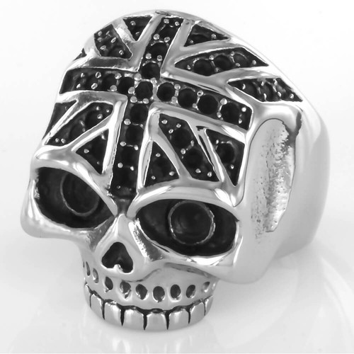 Bague acier union jack - acier,