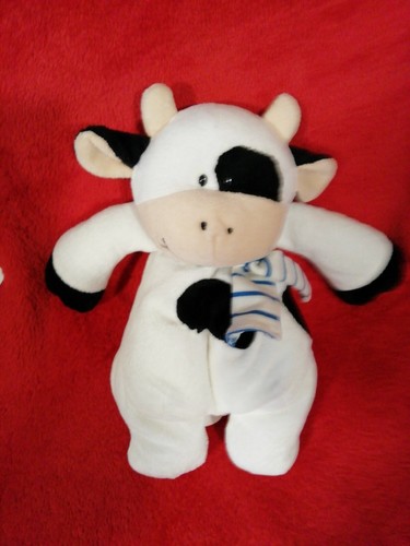 Doudou peluche vache - vache, blanche