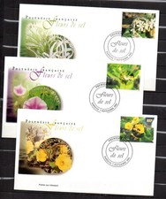 POLYNESIE FRANCAISE "Fleurs de Sel" Lot de 3 Enveloppes 1er Jour 2002