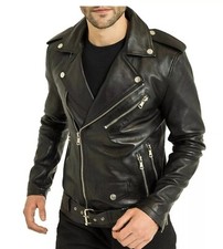 Blouson moto motard en cuir